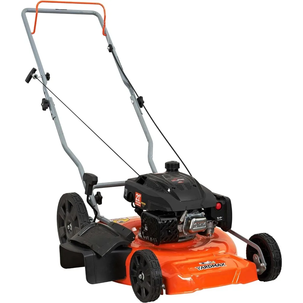 21 pulgadas Cortacésped de empuje trasero de Gas 2 en 1, 170cc, ruedas traseras altas y aceite de motor Briggs & Stratton 100005 SAE 30W