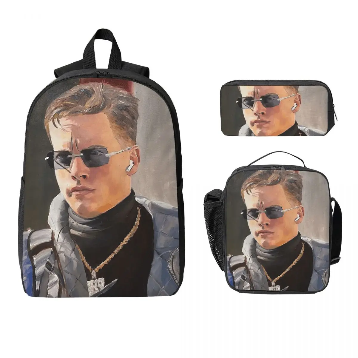 

Joe Burrow Bengals Backpack Student BookBag School Bag Laptop Shoulder Bags 3ps Insulated Lunch Bag Pencil Case