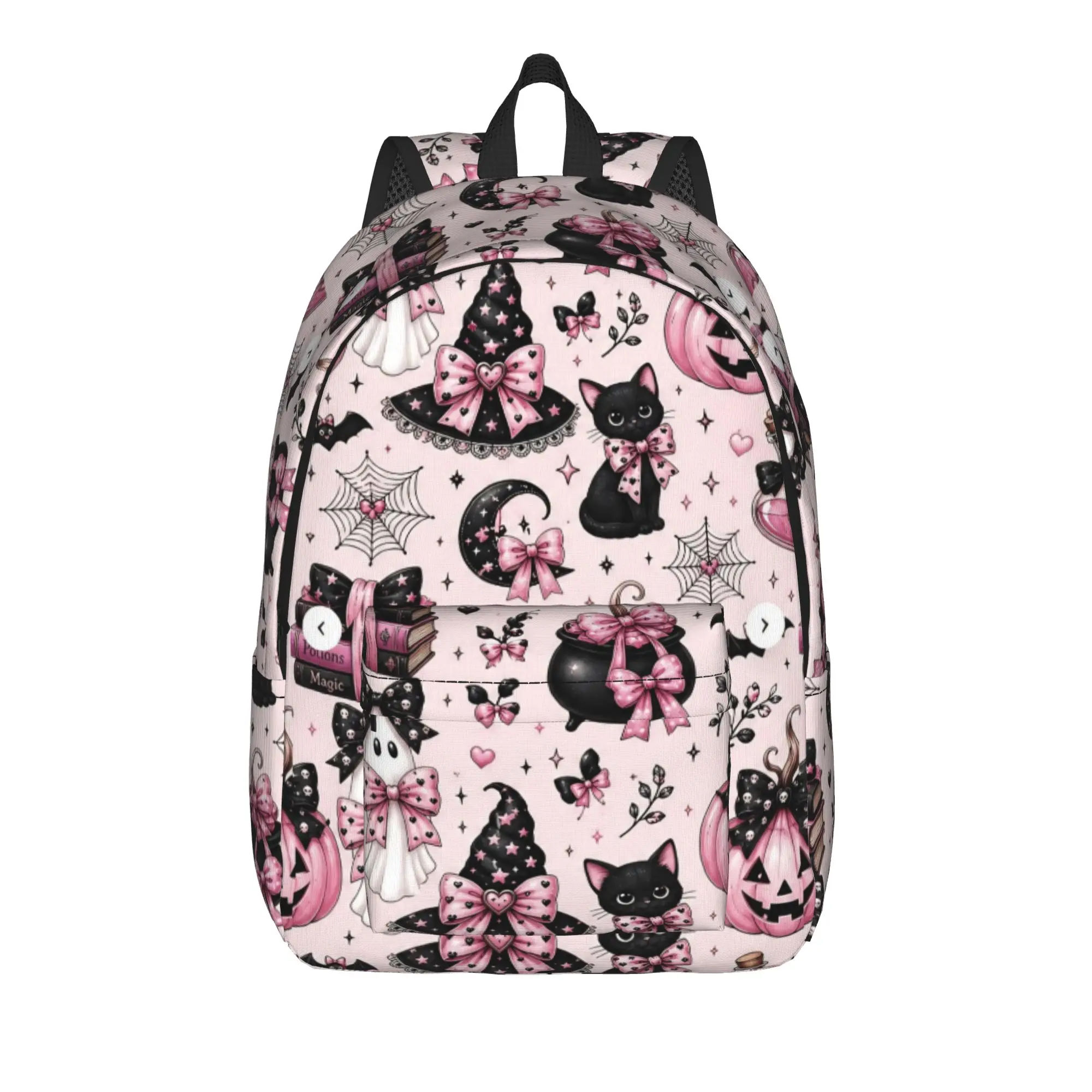 Halloween Gothic Backpack for Men Women Casual Student Hiking Travel Daypack Spooky Cute College Canvas Bags Outdoor