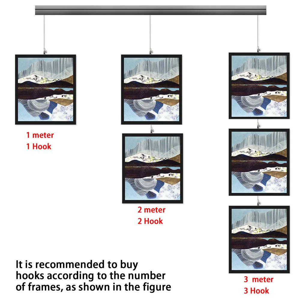 2-10PCS Stainless Steel Wire T-Shaped Nylon Snake Rope Hook Lock for Picture Suspension System Invisible Track Hanging Rope image 6