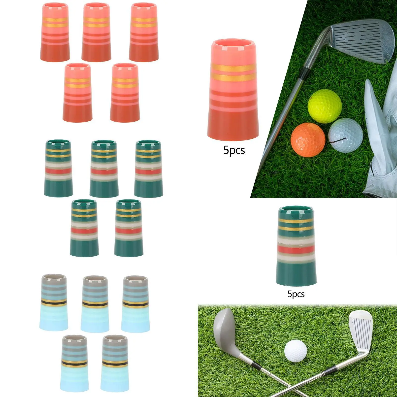 

5Pcs Golf Sleeve Ferrules End Caps 0.370'' Parallel Shaft Supplies Equipment Tools for Taper Tip Iron Wedge Golf Iron Ferrules
