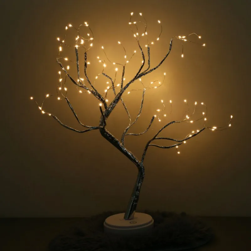 Tabletop Tree Light with 108 LED Copper Wire String Lights DIY Artificial Bonsai Tree Lamp for Lighting Bedroom Christmas Party