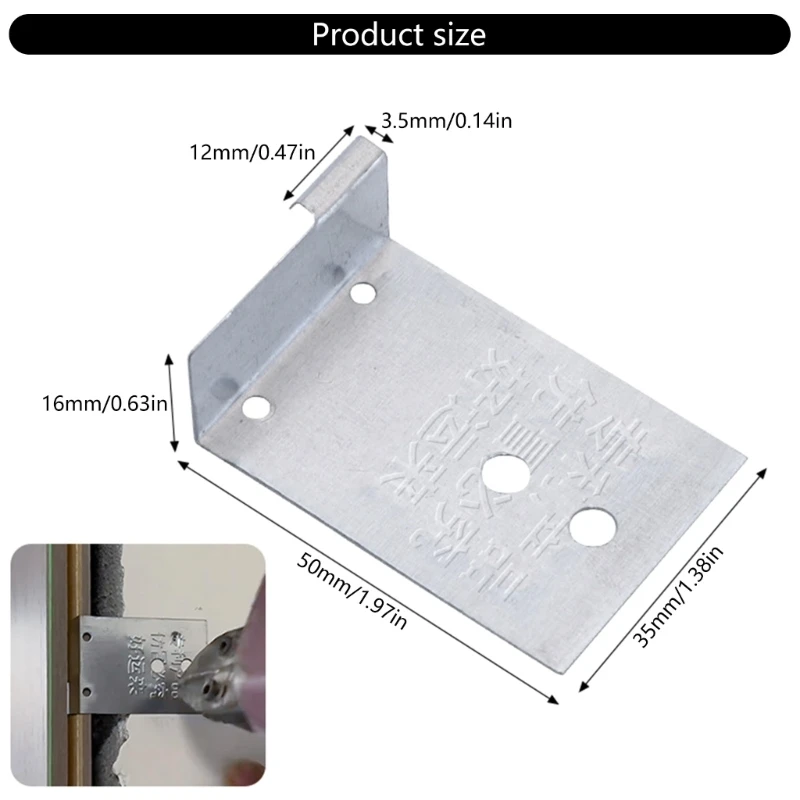 100Pcs Door Installation Fixing Pieces Door Frame Corner Assistant Bracket Heavy Duty Stainless Steel Mounting M76D