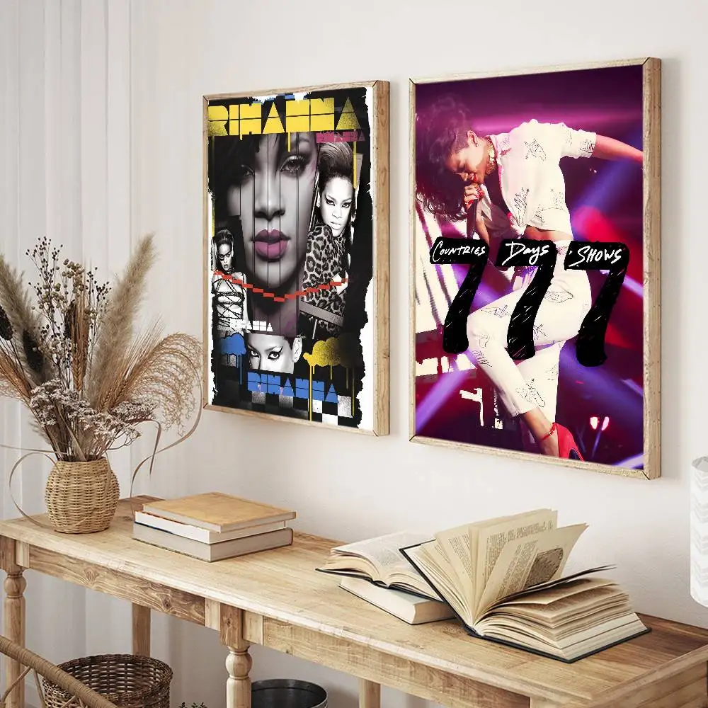 لوحات زخرفية لملصق المغني R-Rihanna مناسبة لغرف المعيشة وغرف النوم والمكاتب والحانات #5