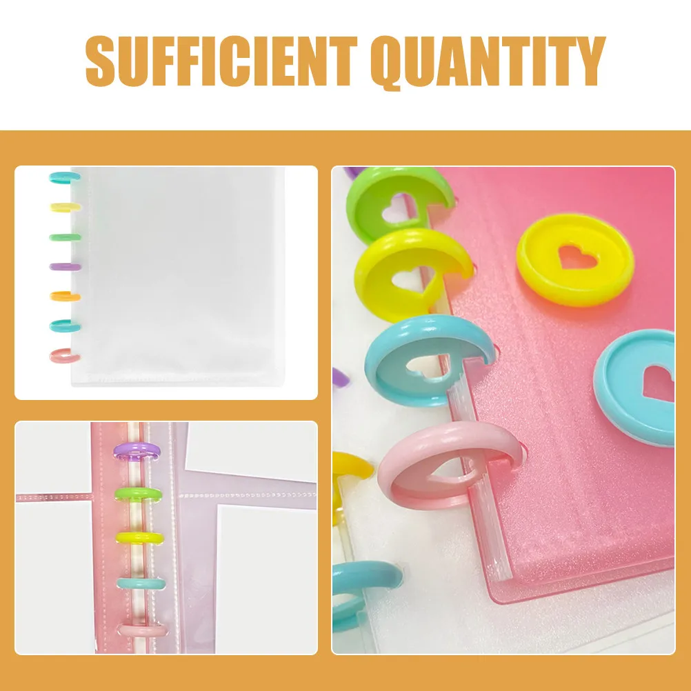30Pcs Exquisite Loose Leaf Binder Rings Fine Craftsmanship PP Material Ring Clips for Index Cards Notepads Receipts Craft