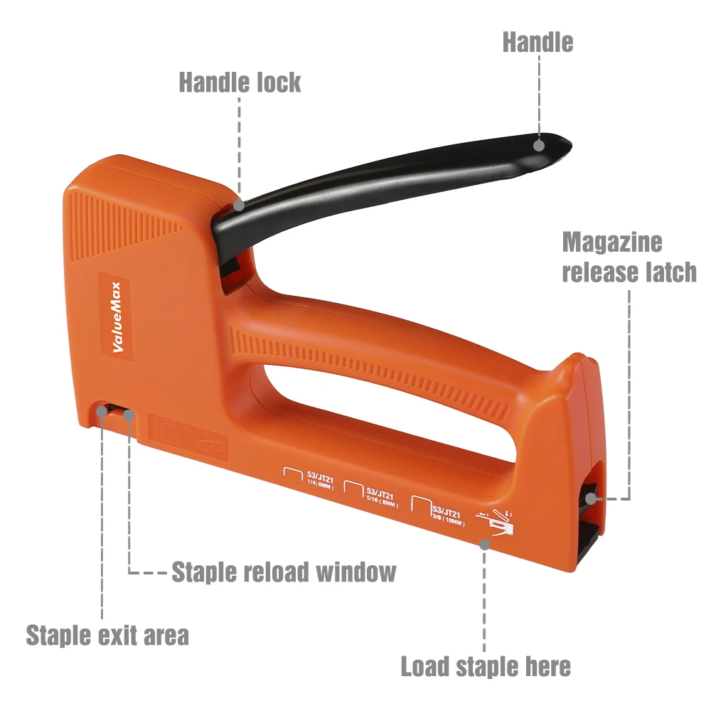 ValueMax Light Duty Staple Gun Manual Stapler Hand Tool Nail Gun Household Tool with 1600PC Staples