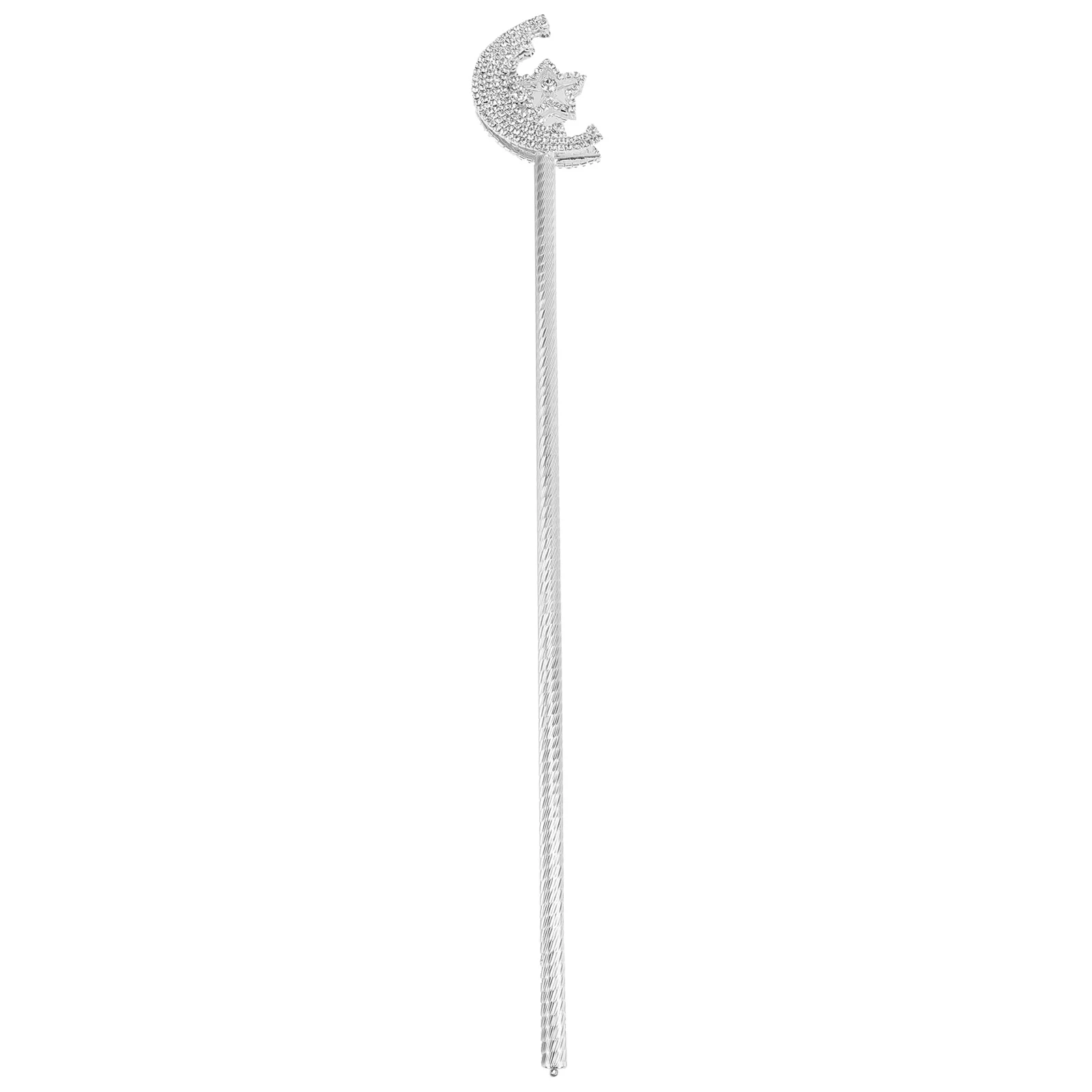 

Rhinestone Cane Moon Star Decor Halloween Cosplay Prop Costume Walking Stick Women Girls Charming Accessory Stage Party Festival