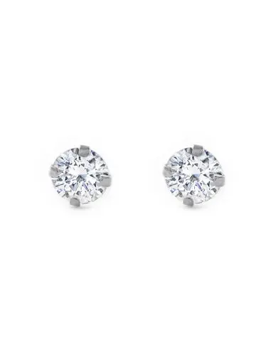 Silver claw girl earrings with zirconia 5 mm