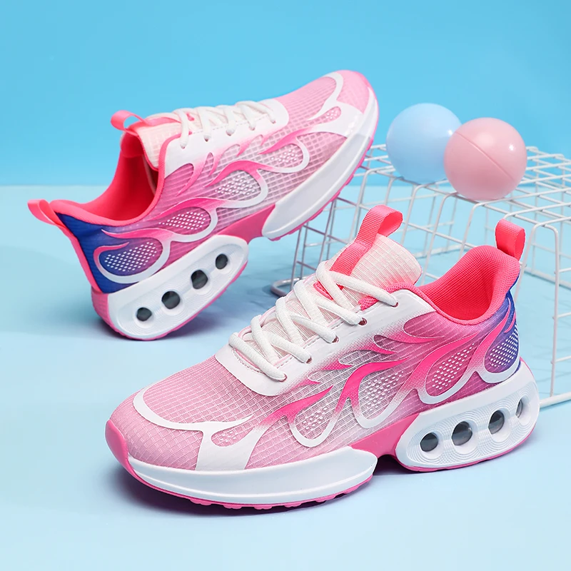 

Стильные розовые кроссовки для женщин, обувь на воздушной подушке, уличные дышащие повседневные кроссовки, женские нескользящие женские спортивные кроссовки
