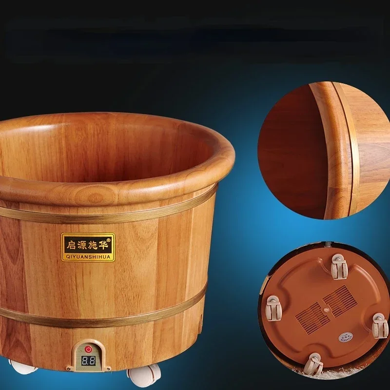 Foot Bath Barrel Wooden Household Electric Heating Thermostatic Foot Bath Barrel Automatic Deep Barrel Artifact