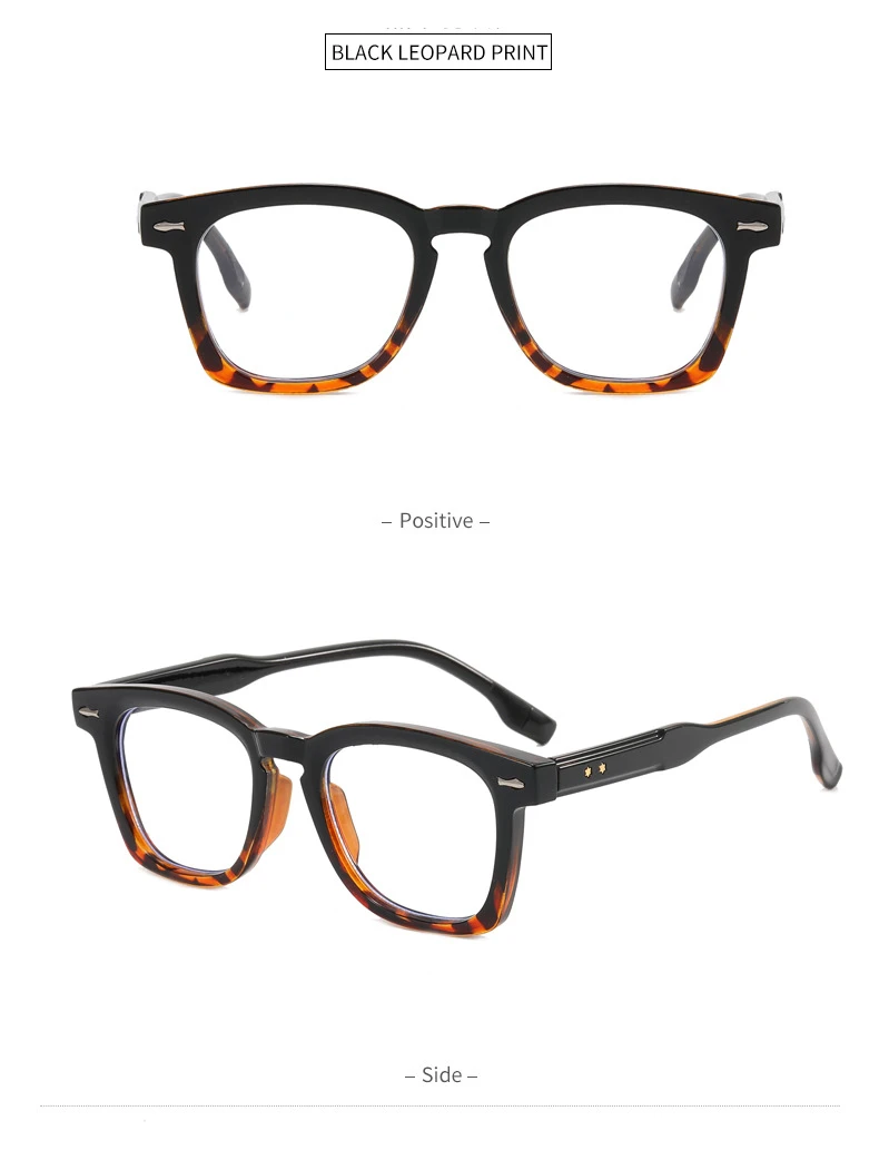 Mode Marke Design Retro Quadratischen Männlichen Exquisite Dekoration Brillen Rahmen Photochrome Anti Blau Licht Männer Lesebrille 0 ~ + 6 – Detail 14