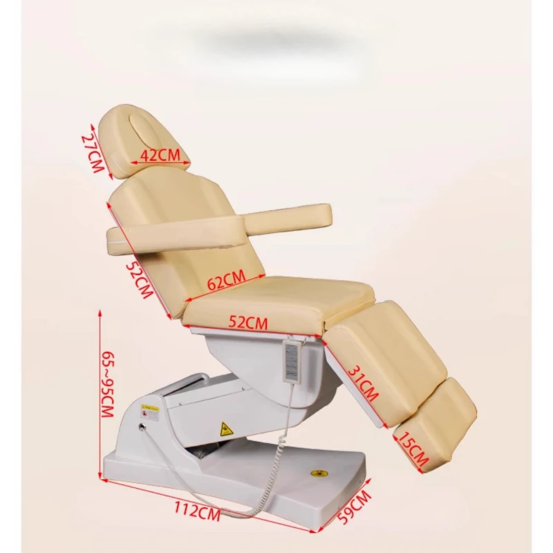 Elektrische Rückenlehnen-Massagetische Schönheit Kneten Gesicht PU-Leder-Massagetische Dental Eisenbeine Salonmöbel Yngл MH