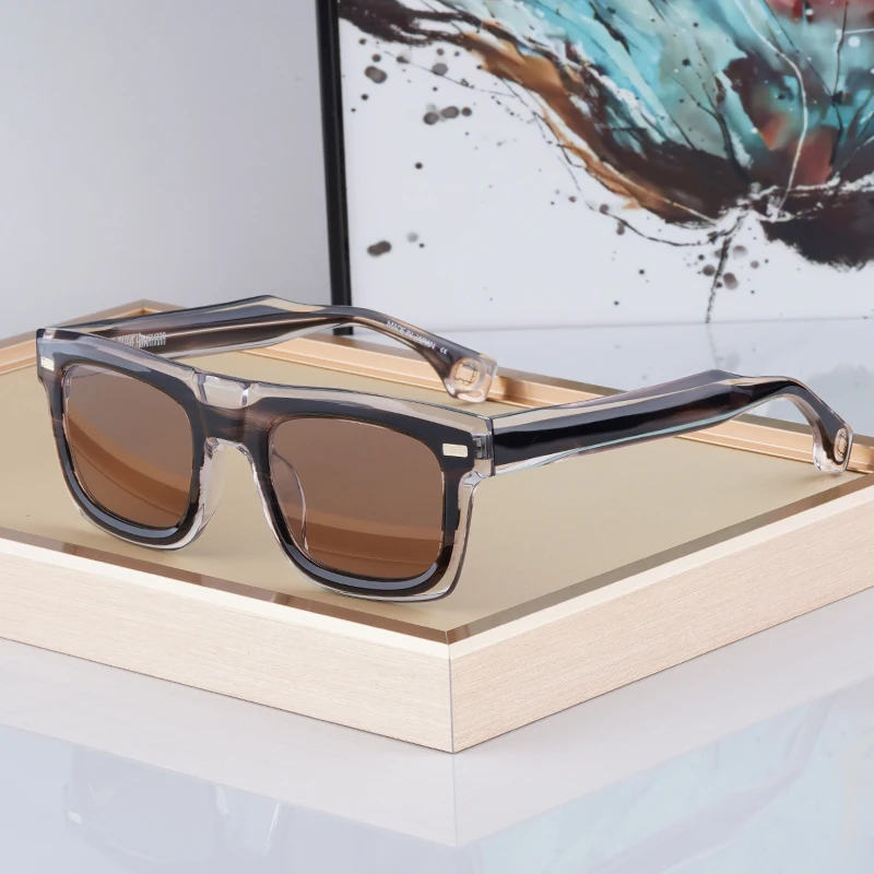 

Y2K Style High Quality Vintage Acetate Sunglasses For Men Women Japanese Style Eyeglasses Designer Driving Travel Fashion Eyewea