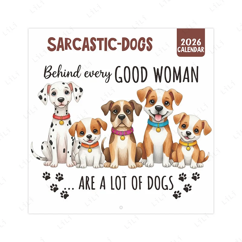 

2026 New Product Funny Satirical Licking Dog Wall Calendar Funny Animal Calendar Schedule Planning Calendar