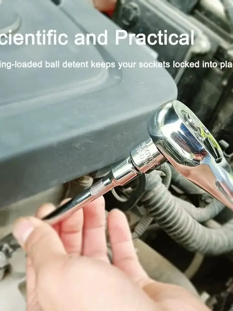 Adaptateur de clé à cliquet 1/4 "3/8" 1/2 ", Kit d'extension/conversion de cliquet/prise en acier au Chrome Vanadium pour l'entretien automobile