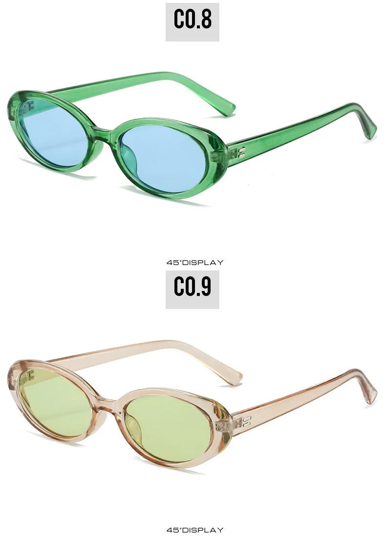 Retro Vintage Oval Sonnenbrille Frau 2024 Marke Designer Runde Sonnenbrille Männer UV400 Punk Stil Luxus Brillen Weibliche Oculus – Detail 10