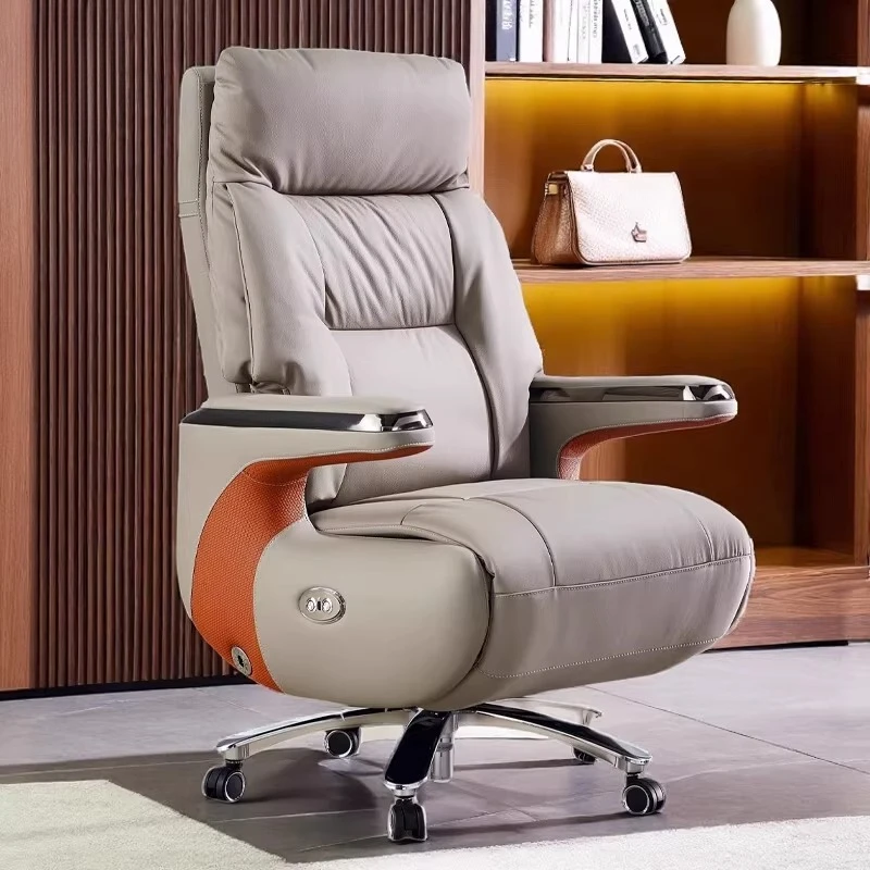 

Electric boss chair leather reclining comfortable massage office business seat sedentary home smart chair