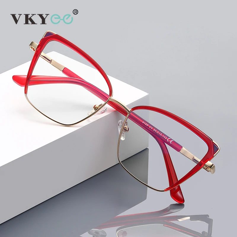 

VICKY Fashion New Square Butterfly Cat's Eye Blue Light Reading Glasses Women's Frame Myopic Customizable Prescription PFD3125