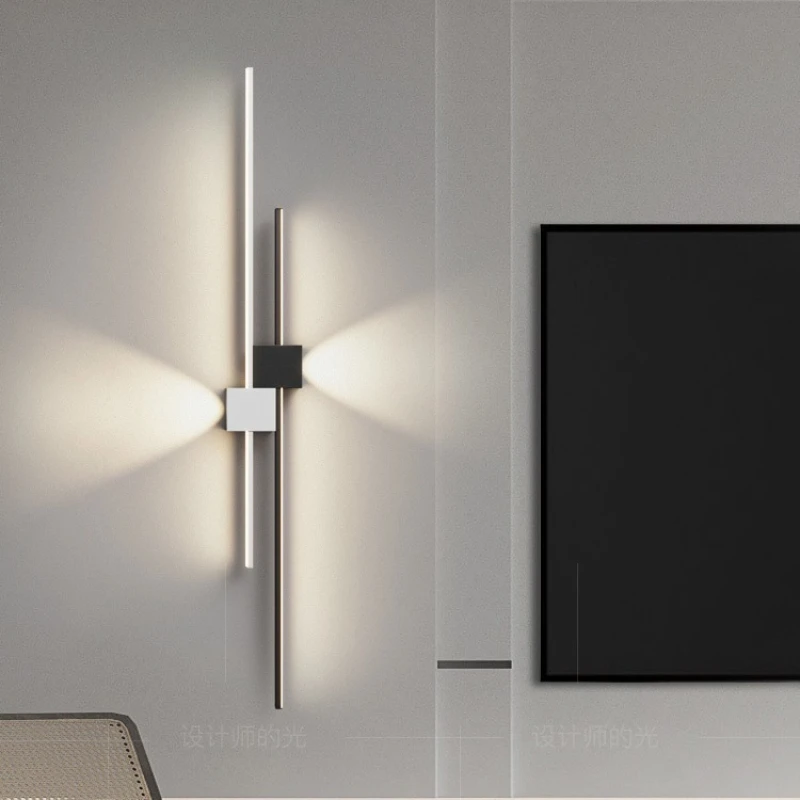

Modern LED Wall Lamp Simple Linear Indoor Wall Light Bedroom Bedside Living Room Background Corridor Decoration Wall Lamp
