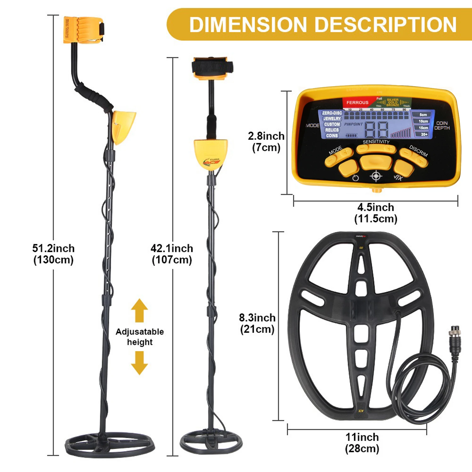 MD6450 Underground Metal Detector Pro MD-6450 Gold Detector Waterproof Coil Long Range Data Show and Back Light Function