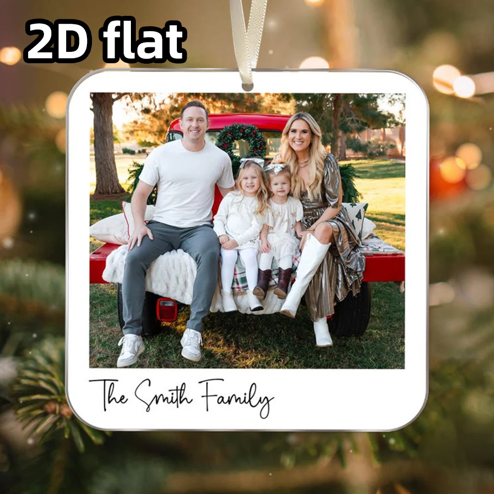 Personalized Christmas Photo Ornament 1PC, Couple Gift, Newborn Baby Photo Decoration, Family Picture Keepsake