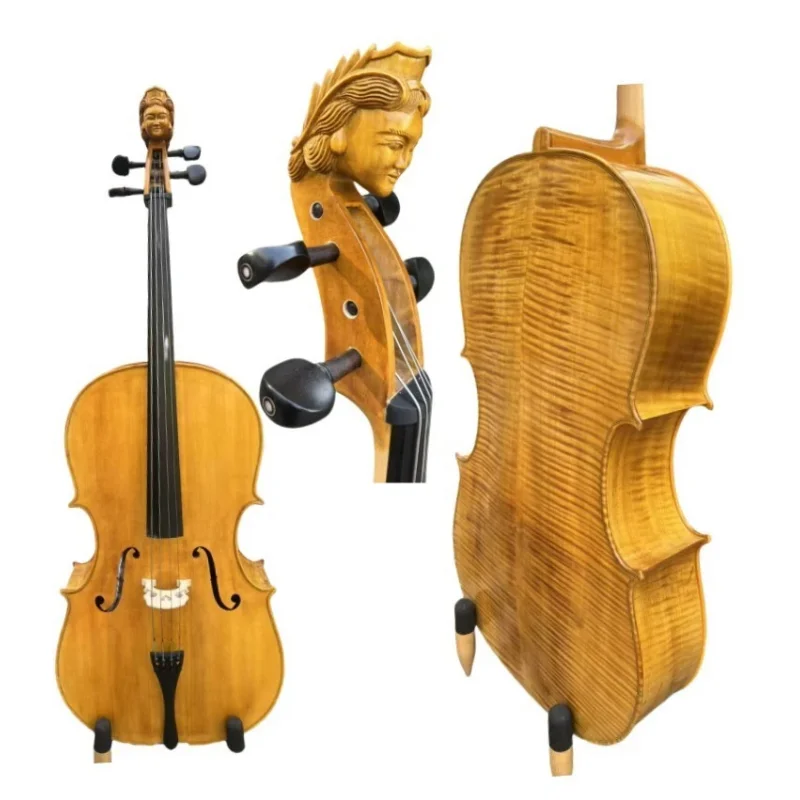 Copy 1724 Yo-Yo Ma Cello 4/4,Professional sound, Wider body cello, Carved neck