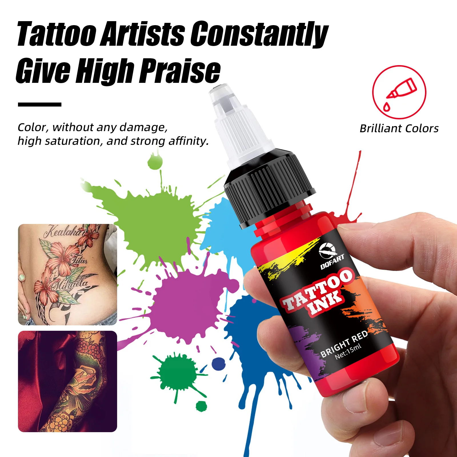 14 Colors Tattoo Ink Set 15ml Tattoo Ink Colors Set for Outlining&Shading,Professionals Tattoo Pigments for Tattoo Body Art