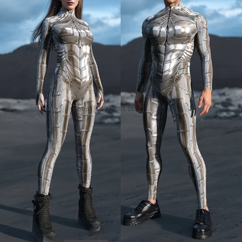 Amoureux Cosplay Robot Steampunk impression 3d body combinaison armure spectacle sur scène Halloween Costume amoureux Zentai Costume 2025