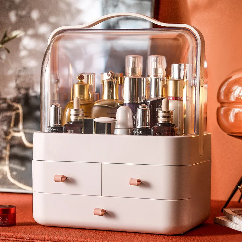 Cosmetics Storage Box Dustproof Dressing Table Desktop Lipstick Skin Care Product Storage Box High End Drawer Storage Box