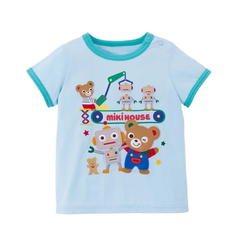 Summer Children\'s Short Sleeved T-shirts  Japanese Cartoon Cute Bear Rabbit  T-shirt  Baby Boys Clothes  Baby Girls Tops