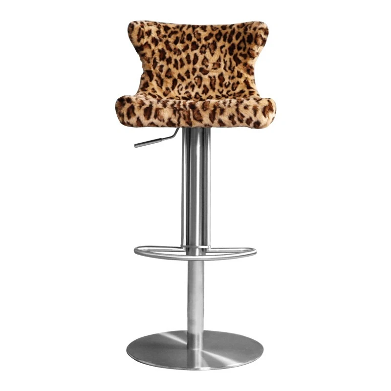 

Internet celebrity leopard print bar chair lift bar high stool rotating table stool