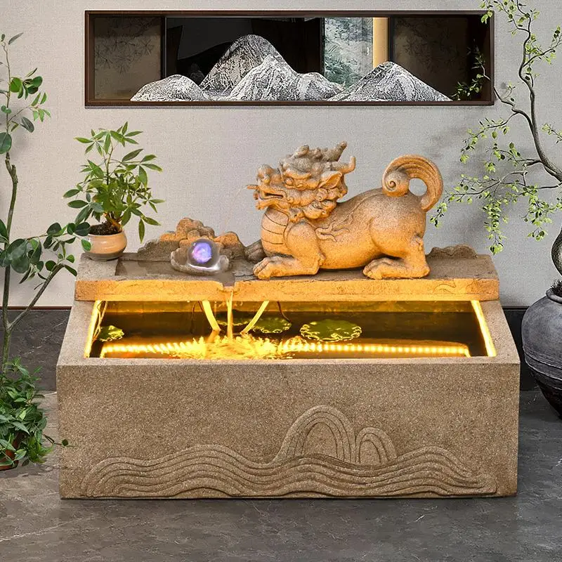 XL Outdoor Courtyard Fish Pond Landscape Pixiu Fountain Terrace Fish Tank Feng Shui Tank Wealth-Attracting Water Flow Ornament