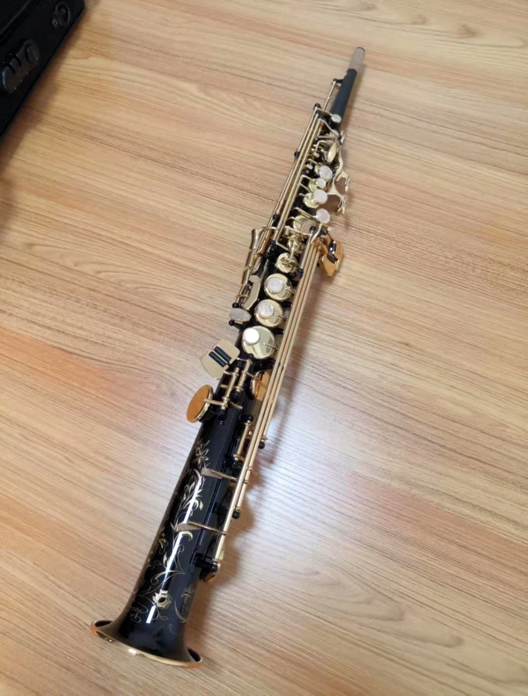 France 802 Original 1 :1 key type Black nickel gold silver plated Soprano Saxophone B-flat professional playing Musical Instrume