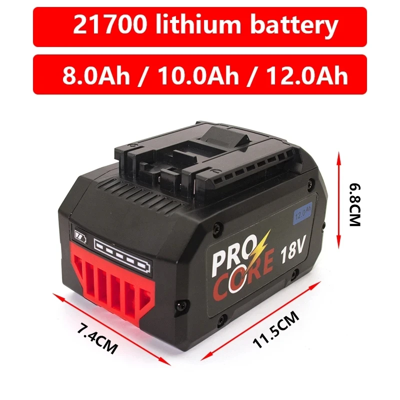 100% New Pro Core 18V 10.0Ah Lithium-Ion Battery Pack GBA18V80 for Bosch 18 Volt MAX Cordless Power Tool Drills,