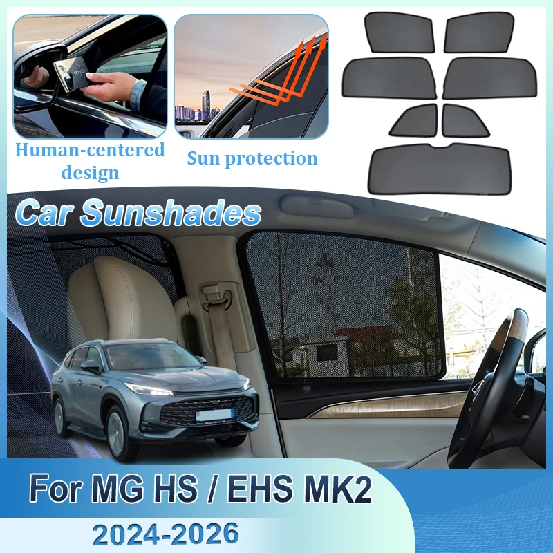 

For MG HS EHS MK2 AS33 2024 2025 2026 Window Magnetic Car Mesh Sunshade Visors Shade Privacy Curtain Cover Part Auto Accessories