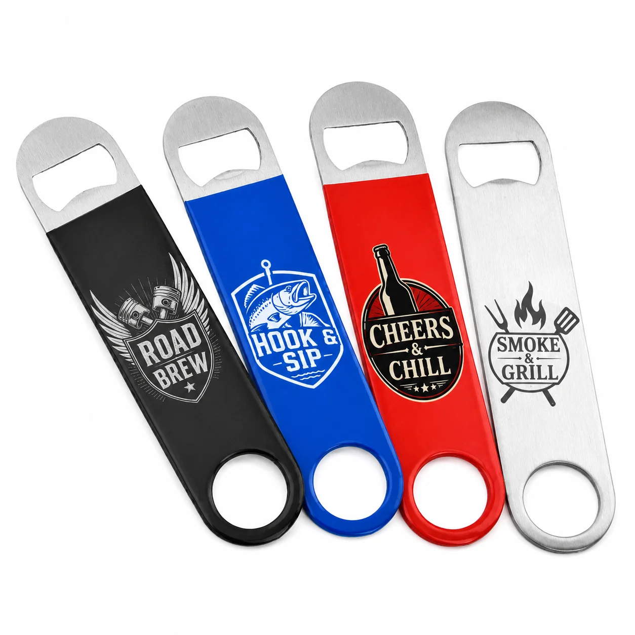 Customized Pattern Logo 18X4Cm Bottle Opener Stainless Steel Beer Opener Creative Bottle Opener Kitchen Utensil Fridge Magnet Portable Bottle Opener