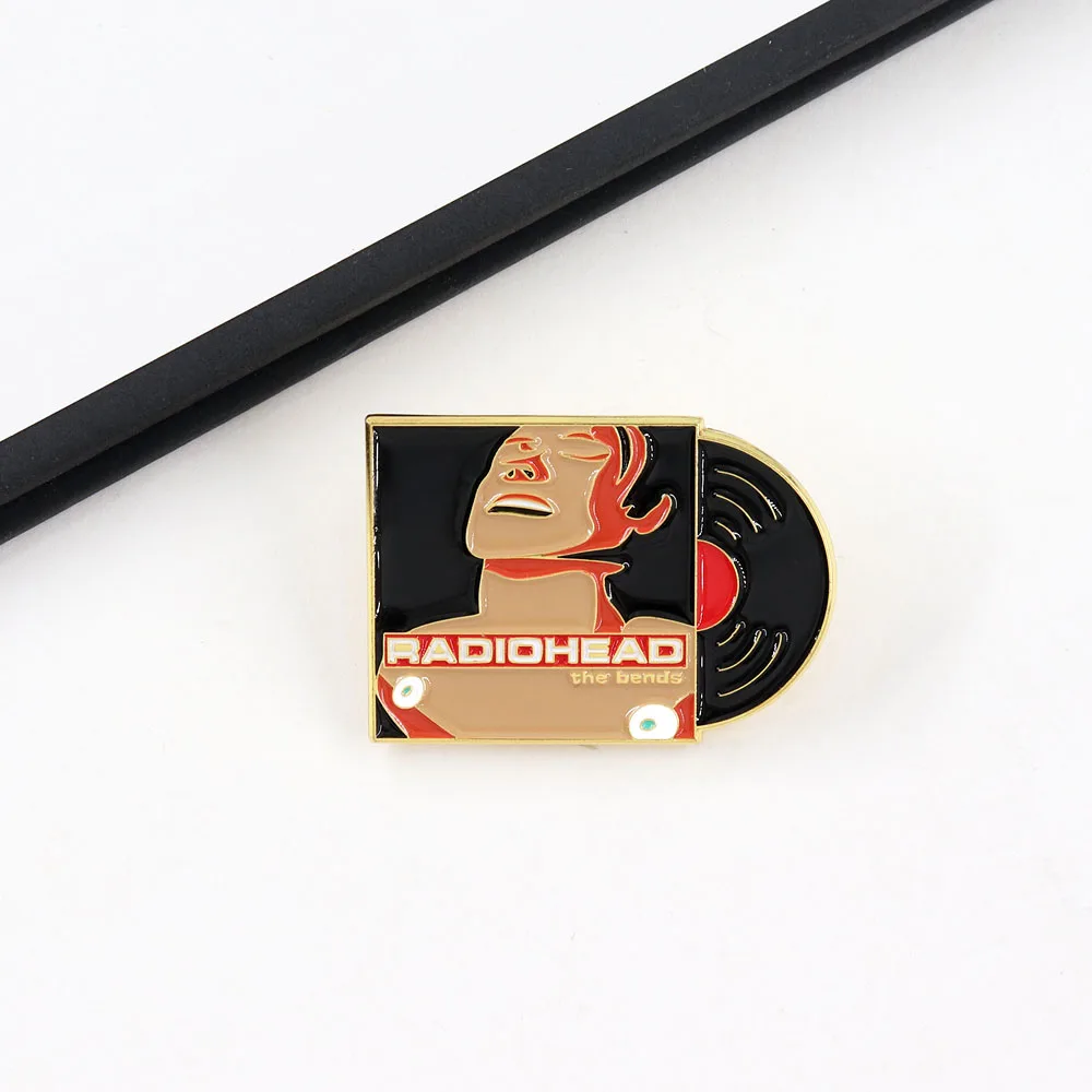 The Bends-Vinyl Record Cover Badge British Rock Band Album Lapel Pin Vintage Music Fans Gift Jewelry view 6