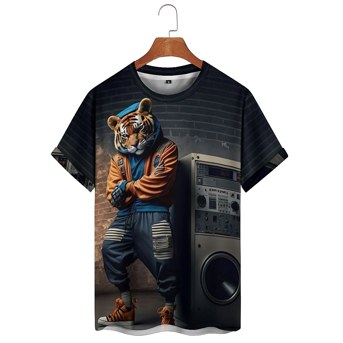 Horror-themed Men's 3D Print Short-sleeved T-shirt, Soft and Comfortable Fabric, Printed Short-sleeved Men's T-shirt Tops
