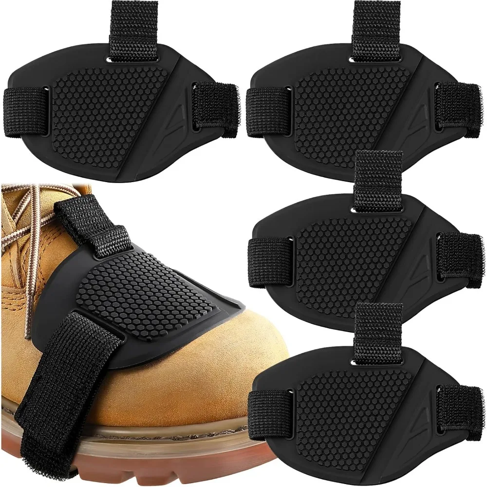 Black Motorcycle Shifter Shoe Protector Elastic Strap Adjustable Rubber Boot Cover Anti-Slip Gear Shift Guard Motorbike Riding