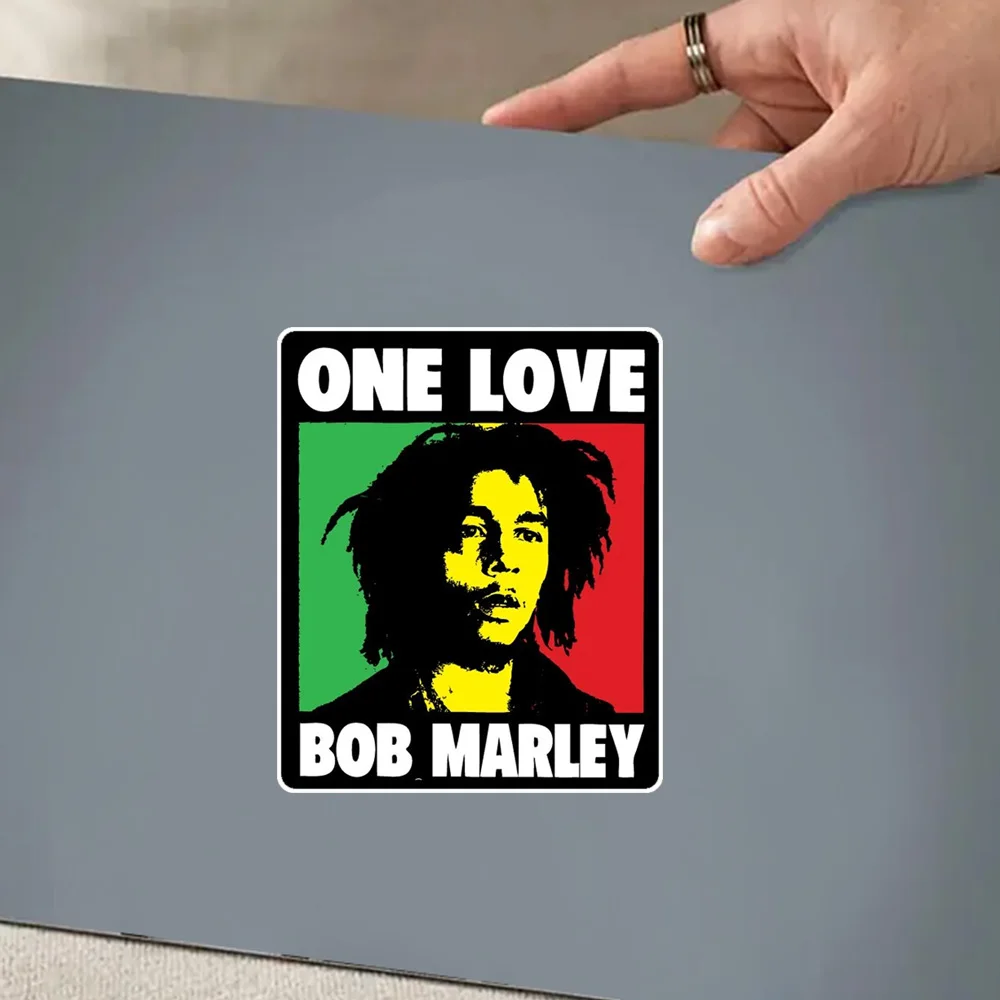 2-Pack 11x13cm, Rasta Reggae Music One Love  Bob Marley Waterproof Vinyl Car Decals for Windows, Bumper, Exterior Decorative