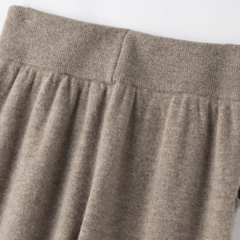 Imagem -06 - Calça de Caxemira Tricotada para Mulher 100 lã Merino Calça Casual Quente Calça Grossa Outono Inverno 2023