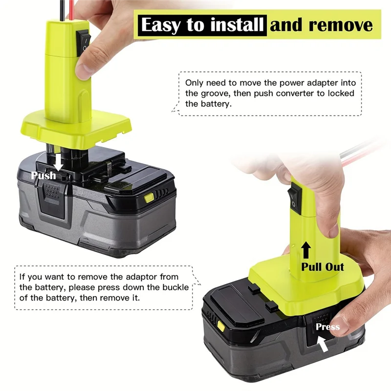 ABAC-Cables de puente de batería de litio de 18V para Ryobi, Cable de alimentación de 8AWG, Cable de alimentación de arranque con interruptor