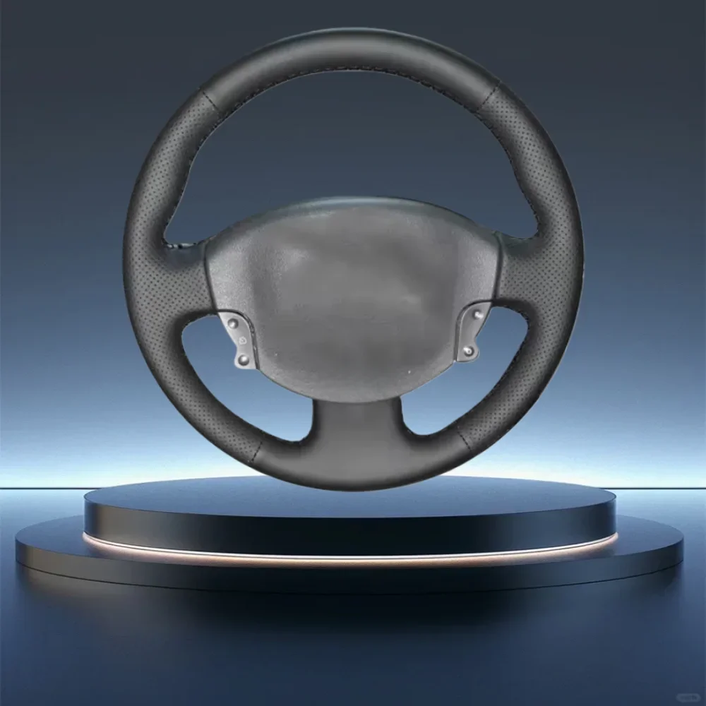 Auto-Innenzubehör, Flechten, schwarzes Mikrofaser-Leder, 2003–2008, Kangoo 2008, Auto-Lenkrad für Renault Megane 2