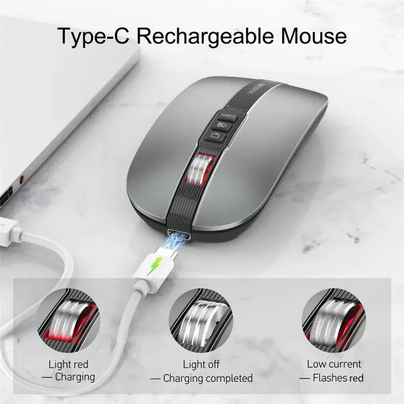 

Dual Mode 2.4G Wireless Mouse 1600DPI Type-C Rechargeable Ergonomic Silent Mice For Laptop PC Gaming Mouse Gamer