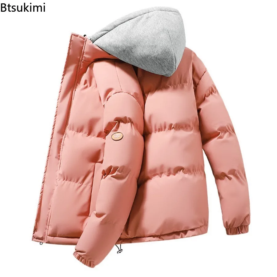 Winter Men's Jacket Trendy Cotton Coat Unisex Warm Thickened Hooded Parka Jackets for Couples Men's Women's Fashion Outerwear