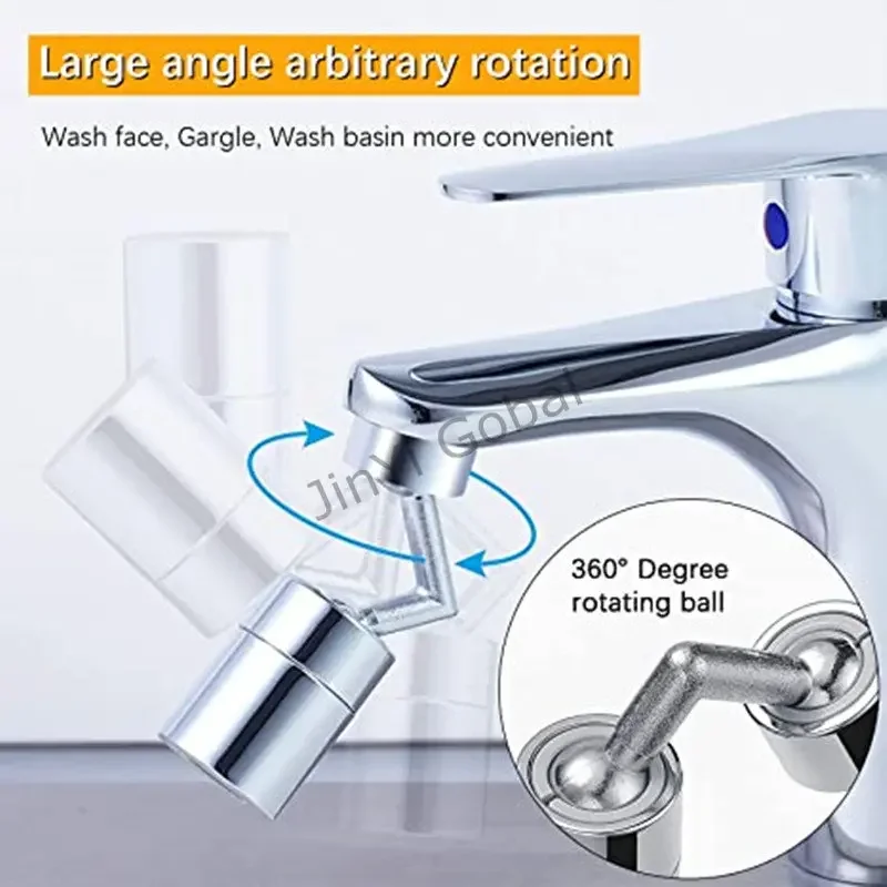 720° Swivel Faucet Extender Aerator Splash-proof Swivel Faucet Bubbler 22/24mm Kitchen Tap Adapter Water Saving Nozzle Sprayer