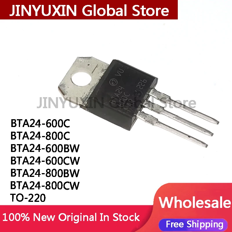 10Pcs BTA24-600C BTA24-800C BTA24-600BW BTA24-600CW BTA24-800BW BTA24-800CW  TO-220 bidirectional thyristor In Stock Wholesale