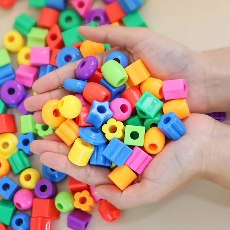 50PCS เกลียวลูกปัดสําหรับเด็กวัยหัดเดินการศึกษา Montessori Occupational Therapy Sensory ของเล่น Fine Motor Skills กิจกรรม