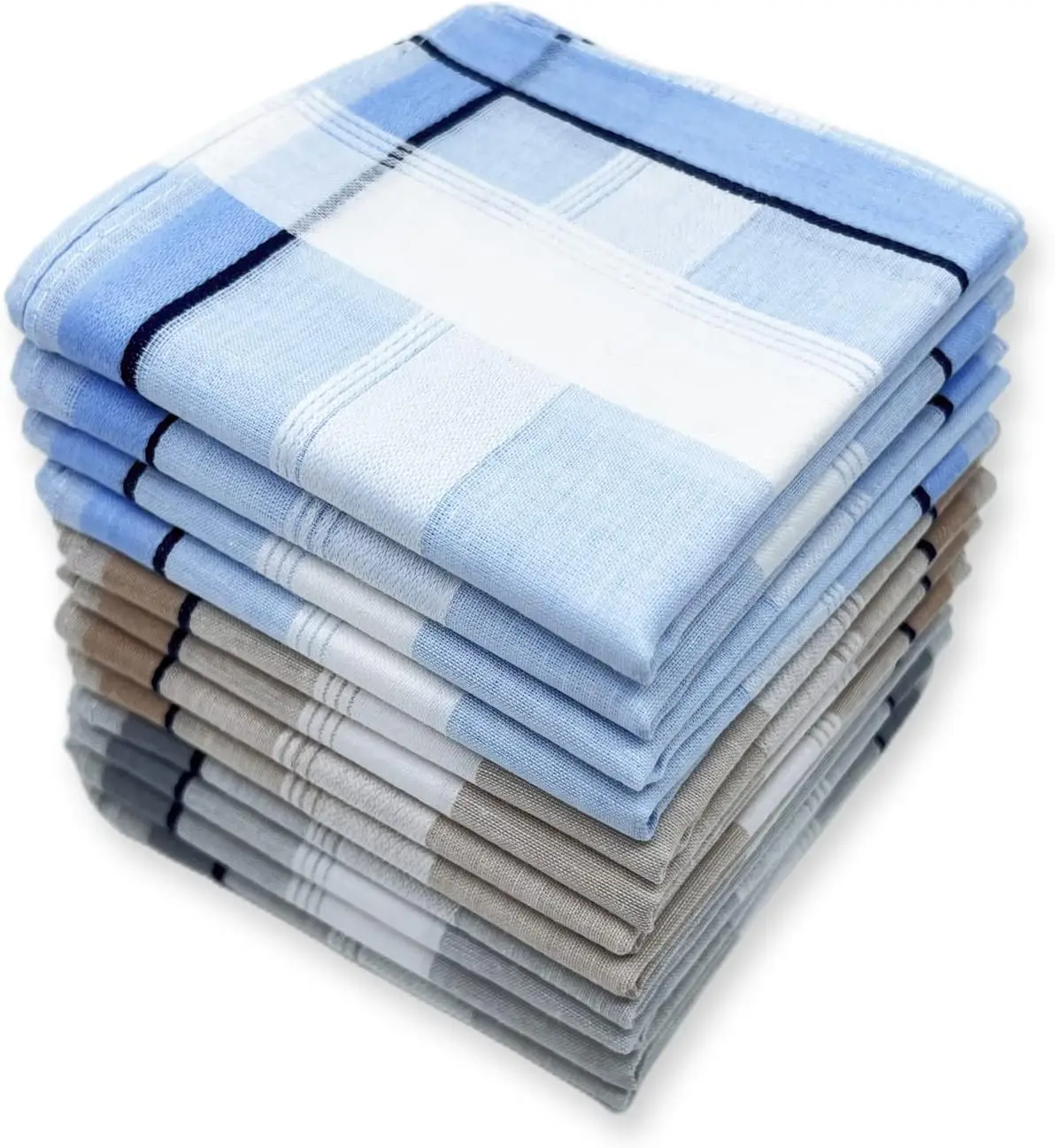 

Men's Soft Cotton Handkerchiefs, 16-inch, Assorted Patterns, Large Hankies
