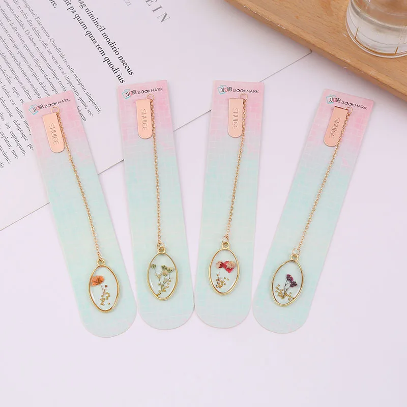 Flowers Butterfly Metal Bookmark School Supplies Book Page Accessories for Girls Kawaii Stationery Book Mark Separador De Libro